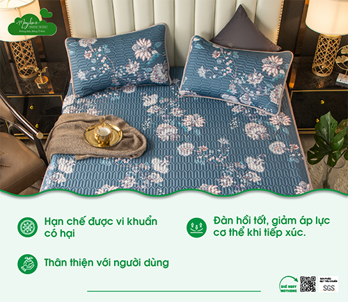 Bộ trải Milk Fiber chần cao su thiên nhiên